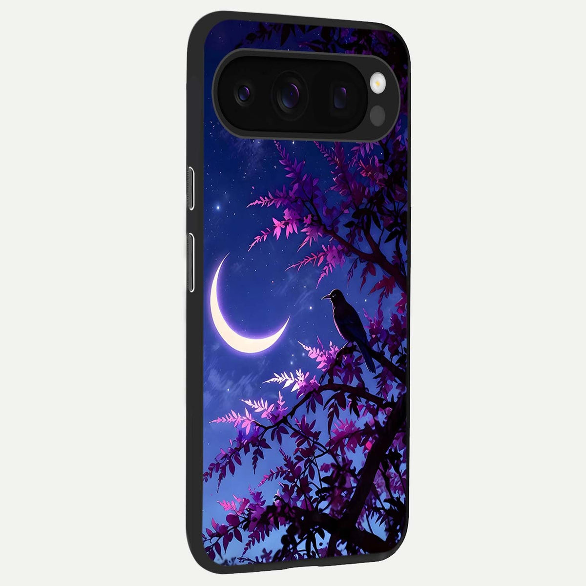  Crow And Moon Scenery back cover For Google Pixel 10 Pro slim fit glass case with vibrant aesthetic design