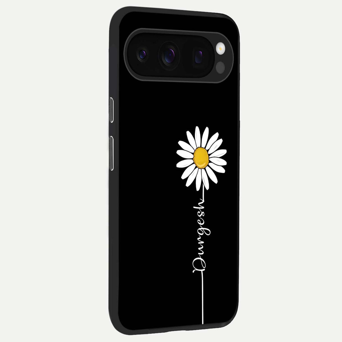  Custom Name White Flower back cover For Google Pixel 10 Pro slim fit glass case with vibrant aesthetic design