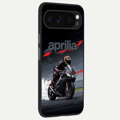  Dark Aprilla back cover For Google Pixel 10 Pro slim fit glass case with vibrant aesthetic design