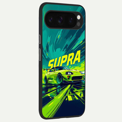  Electric Supra Thunder back cover For Google Pixel 10 Pro slim fit glass case with vibrant aesthetic design