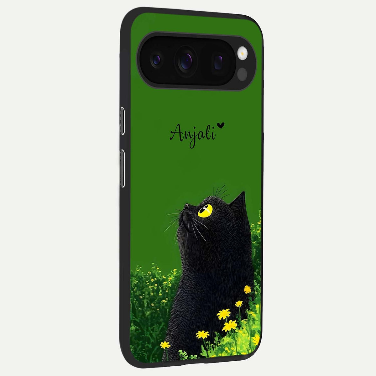  Emerald Cat Custom Name back cover For Google Pixel 10 Pro slim fit glass case with vibrant aesthetic design