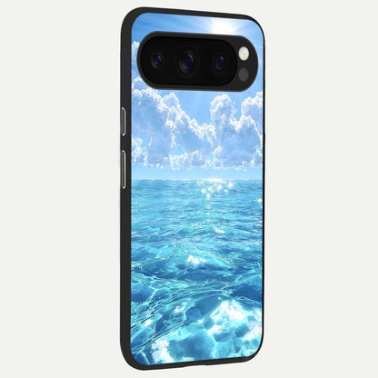  Endless Ocean Horizon back cover For Google Pixel 10 Pro slim fit glass case with vibrant aesthetic design