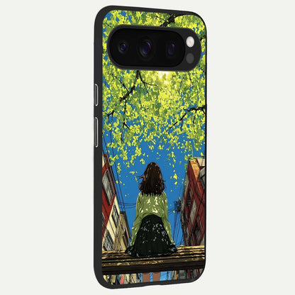  Golden Leaves Glow back cover For Google Pixel 10 Pro slim fit glass case with vibrant aesthetic design