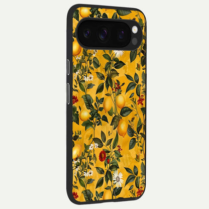  Golden Lemon Field back cover For Google Pixel 10 Pro slim fit glass case with vibrant aesthetic design