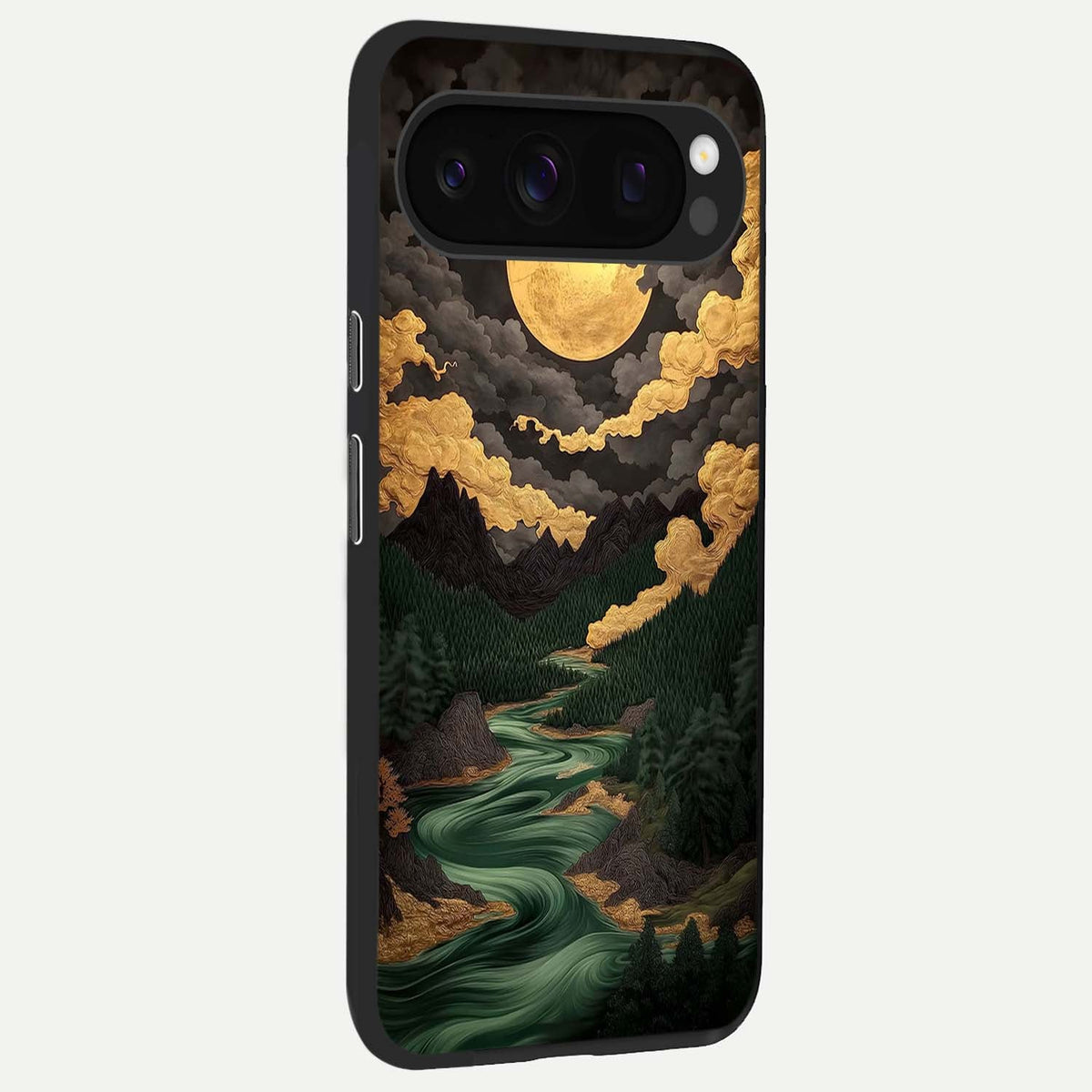  Golden River Moon back cover For Google Pixel 10 Pro slim fit glass case with vibrant aesthetic design