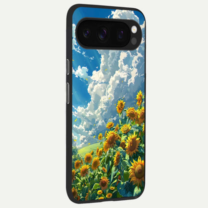  Golden Sun Glory back cover For Google Pixel 10 Pro slim fit glass case with vibrant aesthetic design