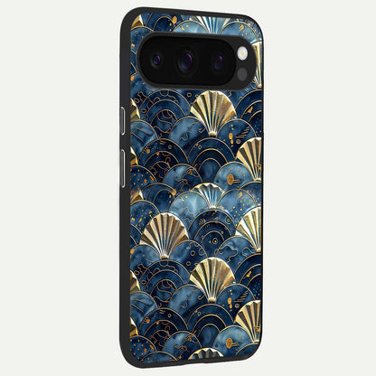  Golden Wave Luxe back cover For Google Pixel 10 Pro slim fit glass case with vibrant aesthetic design