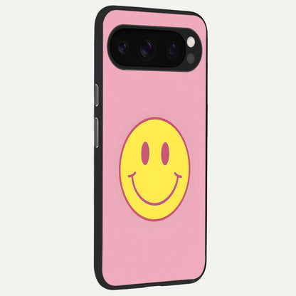  Happy Pink Mood back cover For Google Pixel 10 Pro slim fit glass case with vibrant aesthetic design