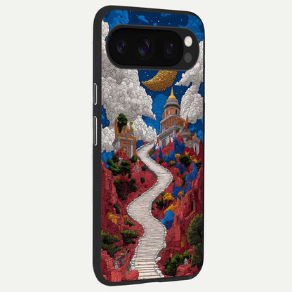  Heavenly Moon Path back cover For Google Pixel 10 Pro slim fit glass case with vibrant aesthetic design
