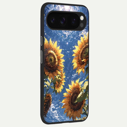  Heavenly Sunflower Rise back cover For Google Pixel 10 Pro slim fit glass case with vibrant aesthetic design