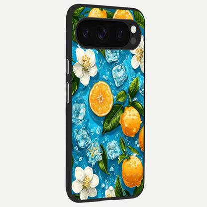  Ice Cube With Orange back cover For Google Pixel 10 Pro slim fit glass case with vibrant aesthetic design