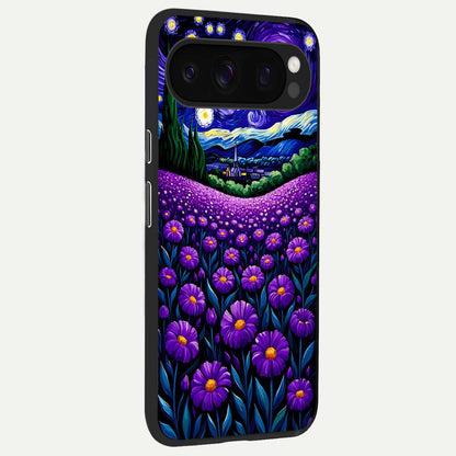  Lavender Moon Field back cover For Google Pixel 10 Pro slim fit glass case with vibrant aesthetic design