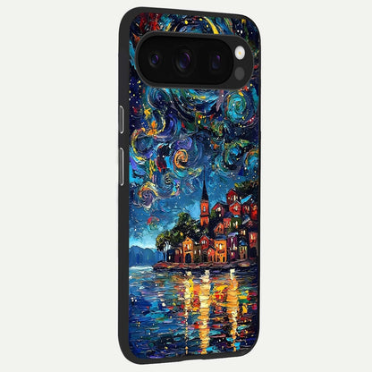  Moonlight Harbor Glow back cover For Google Pixel 10 Pro slim fit glass case with vibrant aesthetic design