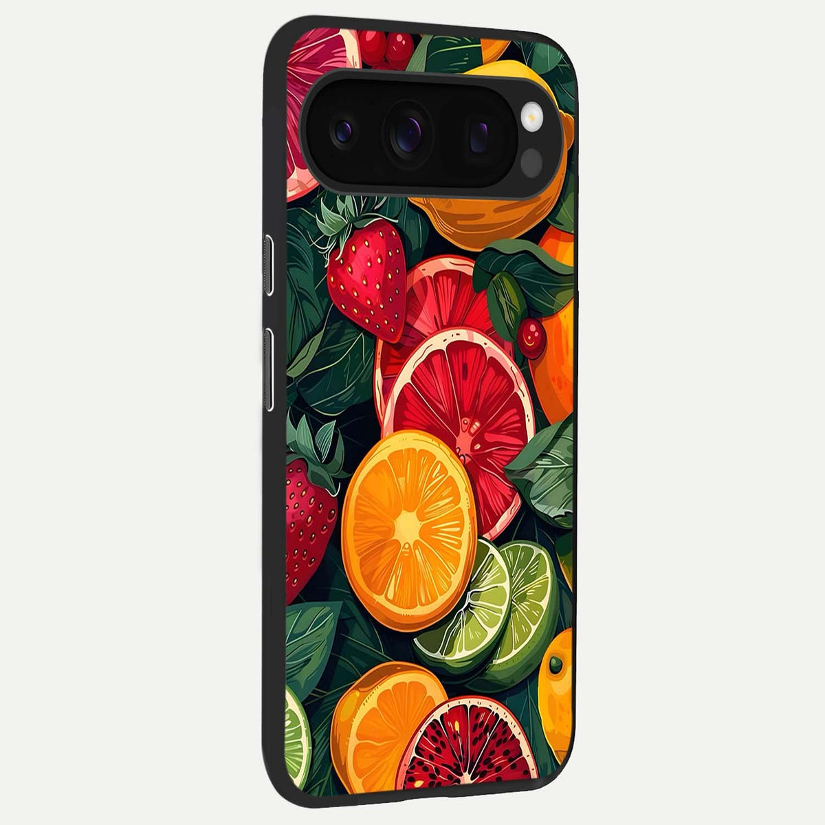  Multiple Fruits back cover For Google Pixel 10 Pro slim fit glass case with vibrant aesthetic design