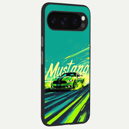  Mustang Bang back cover For Google Pixel 10 Pro slim fit glass case with vibrant aesthetic design