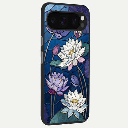  Purple Lotus Stained back cover For Google Pixel 10 Pro slim fit glass case with vibrant aesthetic design