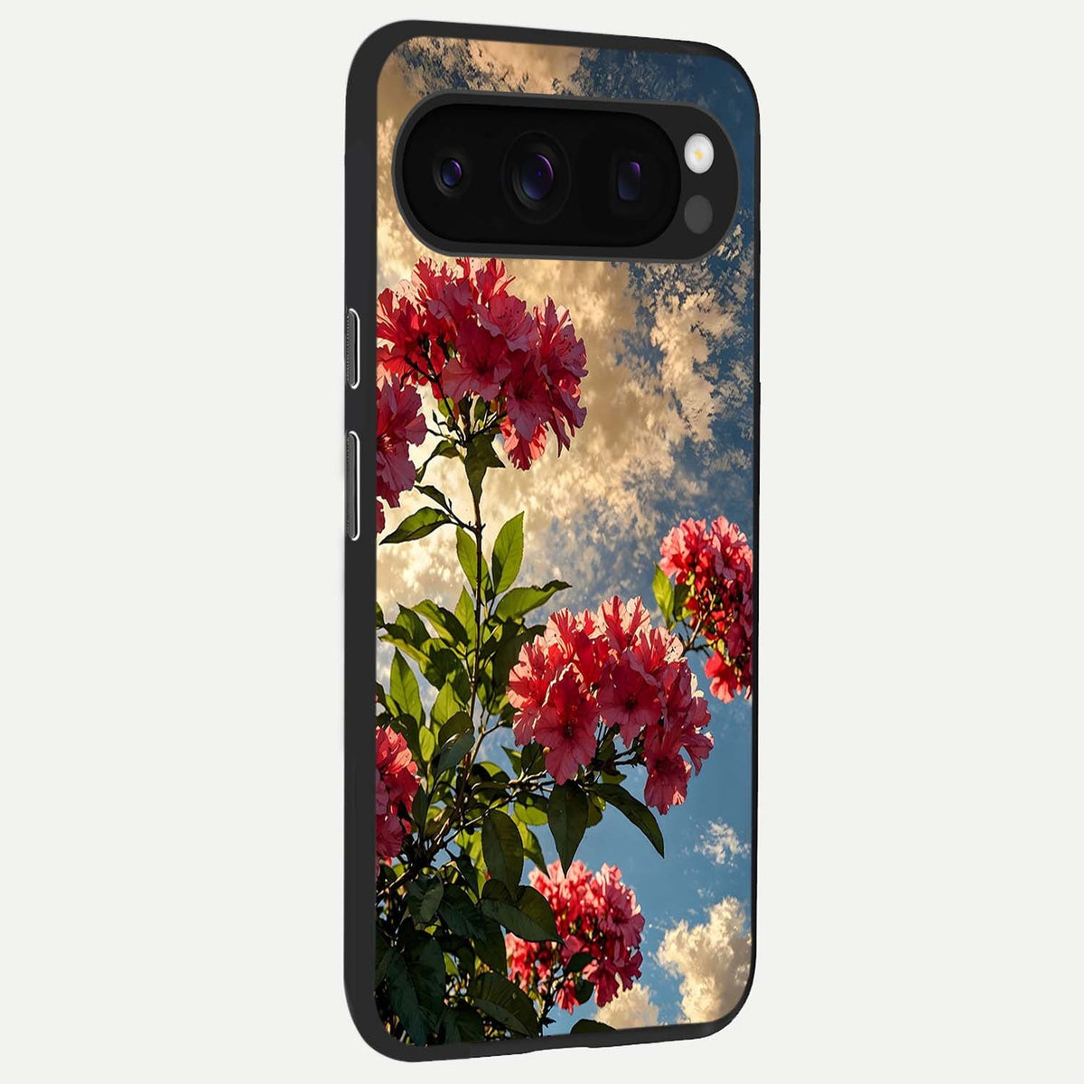  Red Bloom Skies back cover For Google Pixel 10 Pro slim fit glass case with vibrant aesthetic design