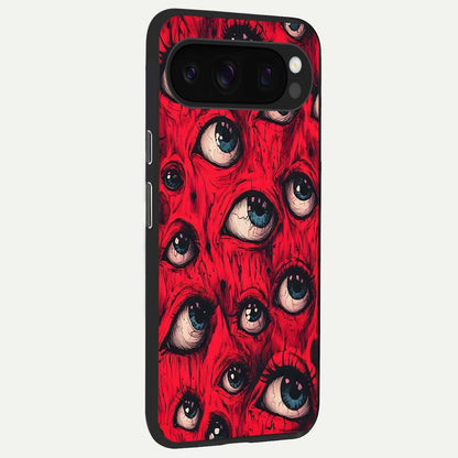 Red Eyes Pattern back cover For Google Pixel 10 Pro slim fit glass case with vibrant aesthetic design
