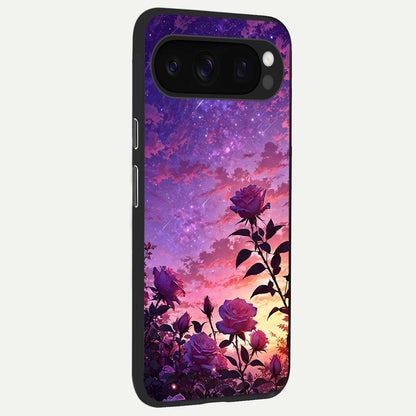  Starlit Rose Twilight back cover For Google Pixel 10 Pro slim fit glass case with vibrant aesthetic design