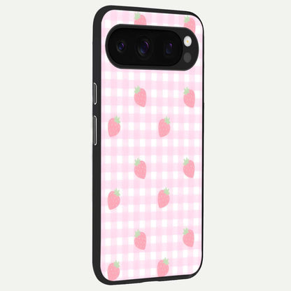  Strawberry Picnic Love back cover For Google Pixel 10 Pro slim fit glass case with vibrant aesthetic design