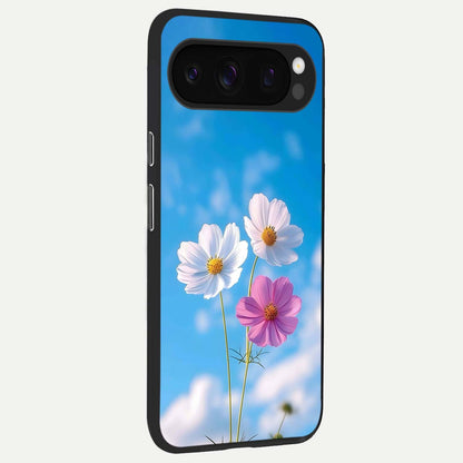  Tripple Flowers With Sky back cover For Google Pixel 10 Pro slim fit glass case with vibrant aesthetic design