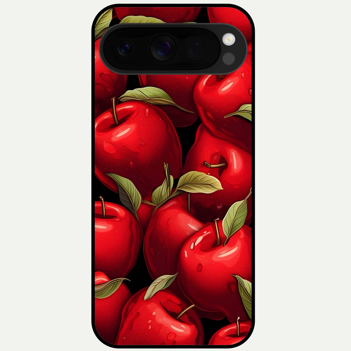  Apple Pattern Glass Case For Google Pixel 10 Pro XL back cover – full design glossy printed glass finish