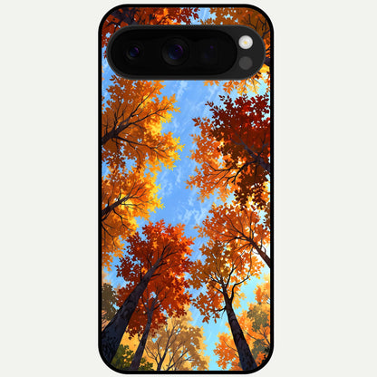  Autumn Sky Rise Glass Case For Google Pixel 10 Pro XL back cover – full design glossy printed glass finish