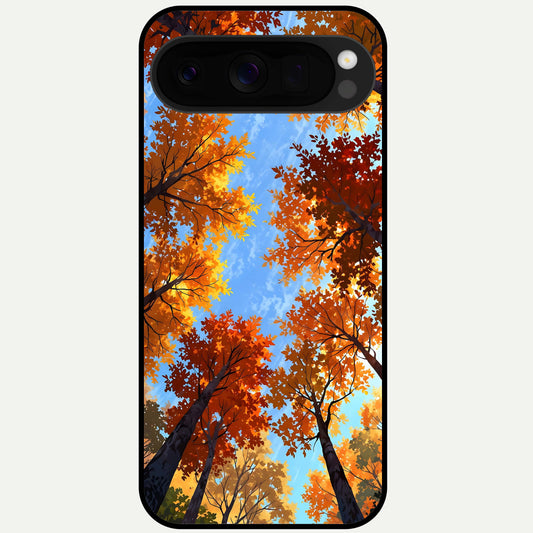  Autumn Sky Rise Glass Case For Google Pixel 10 Pro XL back cover – full design glossy printed glass finish