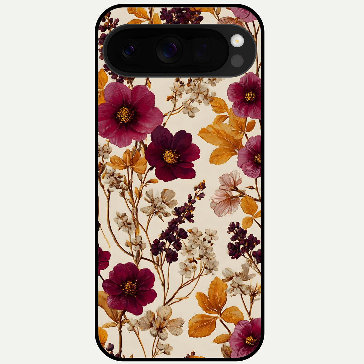  Autumn Wine Bloom Glass Case For Google Pixel 10 Pro XL back cover – full design glossy printed glass finish