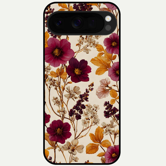  Autumn Wine Bloom Glass Case For Google Pixel 10 Pro XL back cover – full design glossy printed glass finish