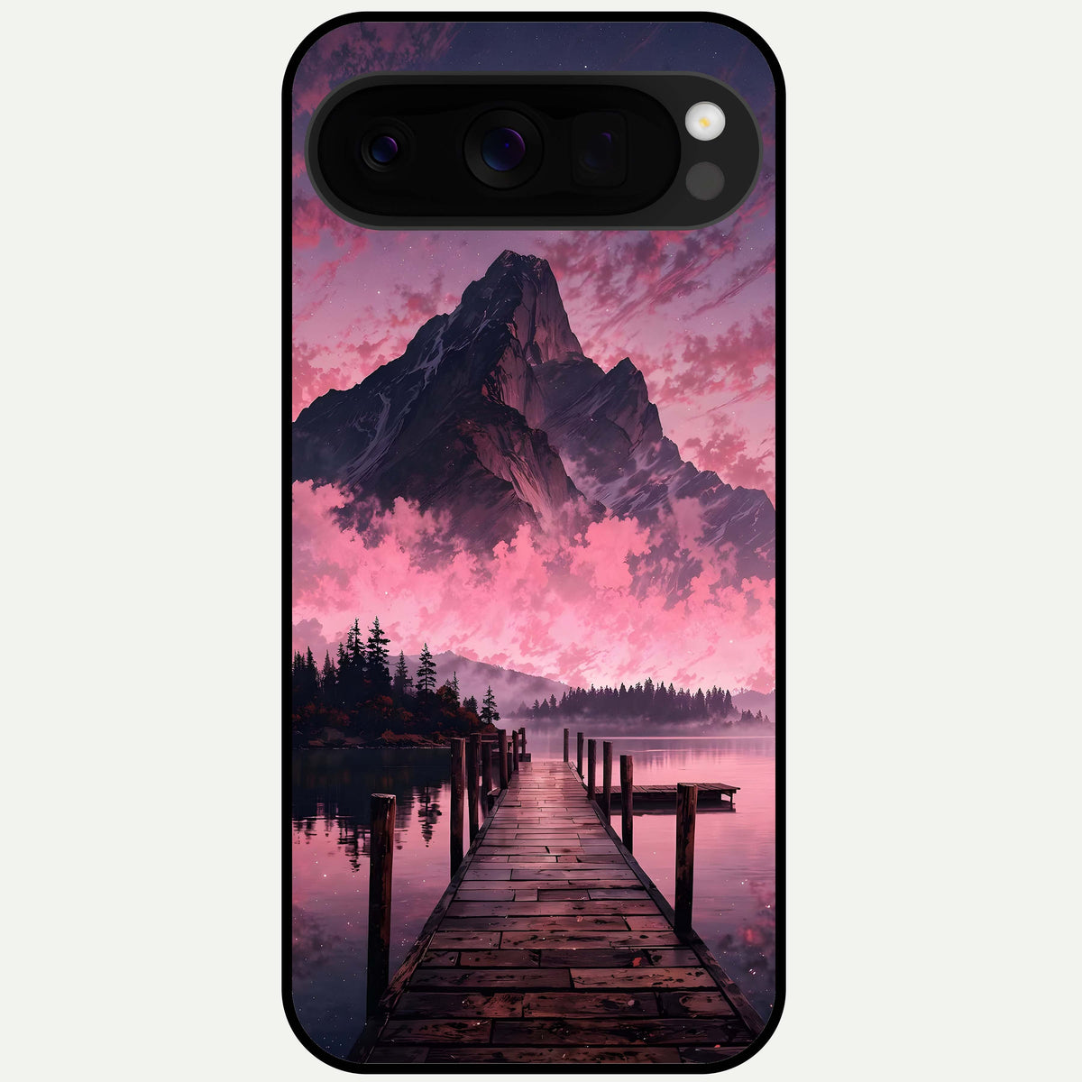  Beautiful Mountain View Glass Case For Google Pixel 10 Pro XL back cover – full design glossy printed glass finish