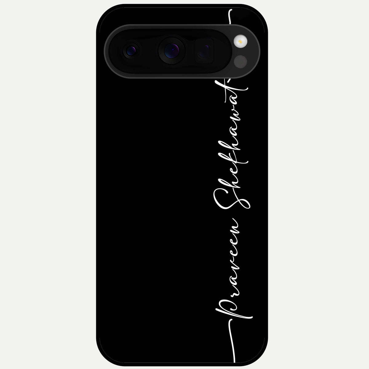  Black Tune Custom Name Glass Case For Google Pixel 10 Pro XL back cover – full design glossy printed glass finish
