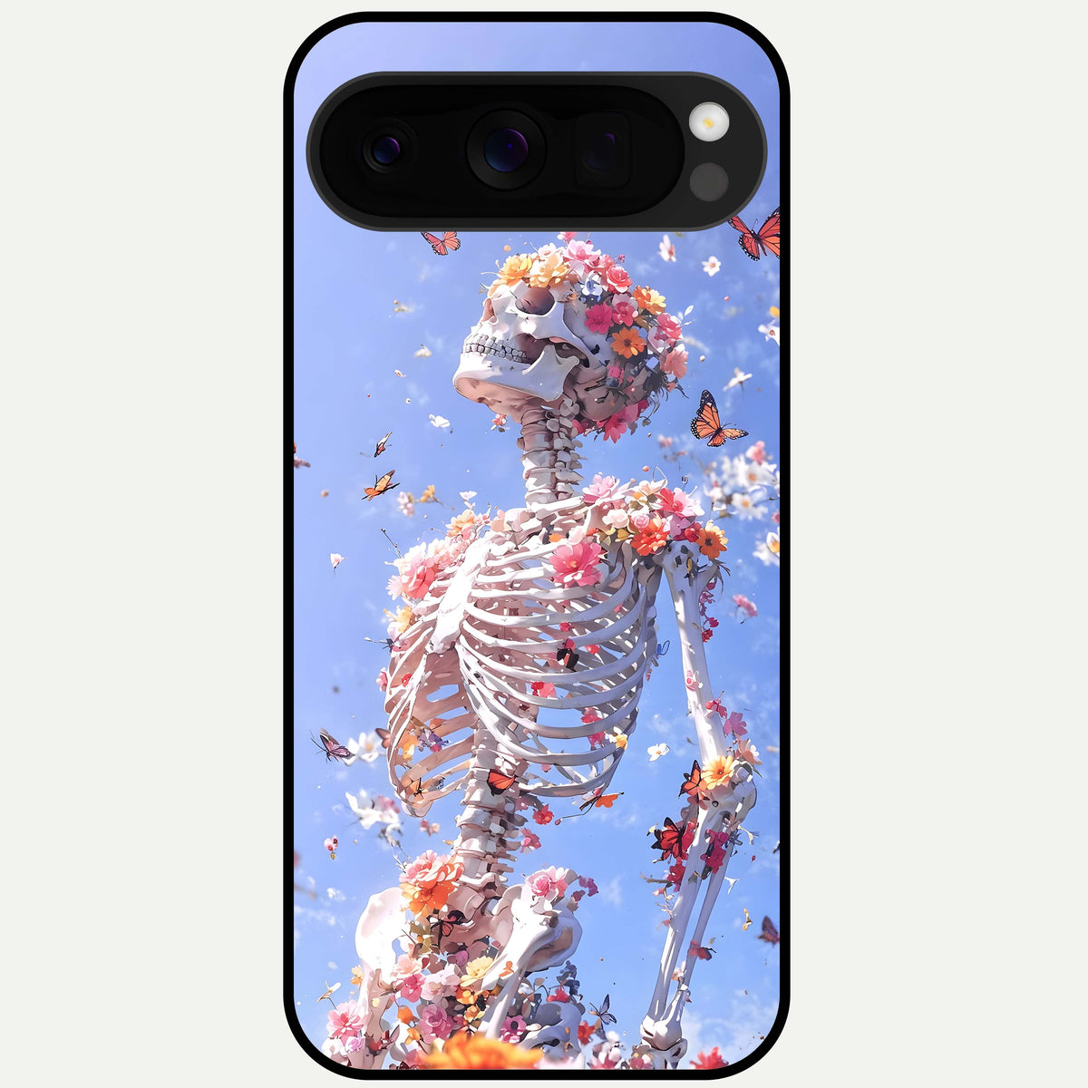  Bloom Beyond Bones Glass Case For Google Pixel 10 Pro XL back cover – full design glossy printed glass finish