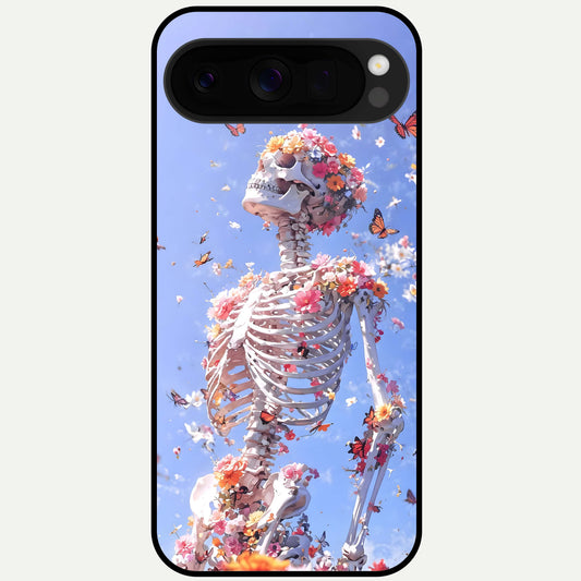 Bloom Beyond Bones Glass Case For Google Pixel 10 Pro XL back cover – full design glossy printed glass finish