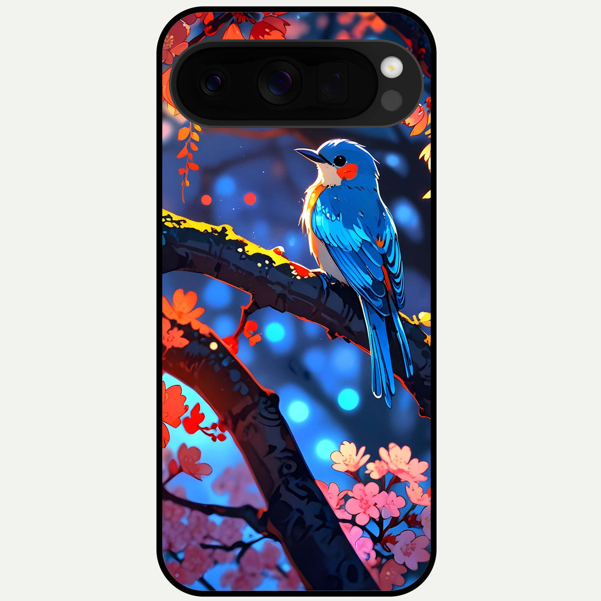  Blooming Water Drift Glass Case For Google Pixel 10 Pro XL back cover – full design glossy printed glass finish