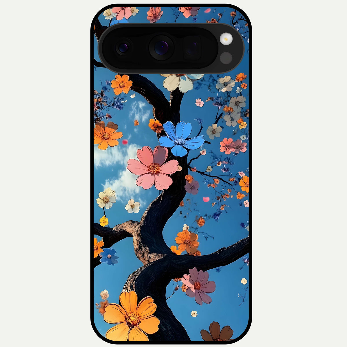  Blossom Dream Sky Glass Case For Google Pixel 10 Pro XL back cover – full design glossy printed glass finish