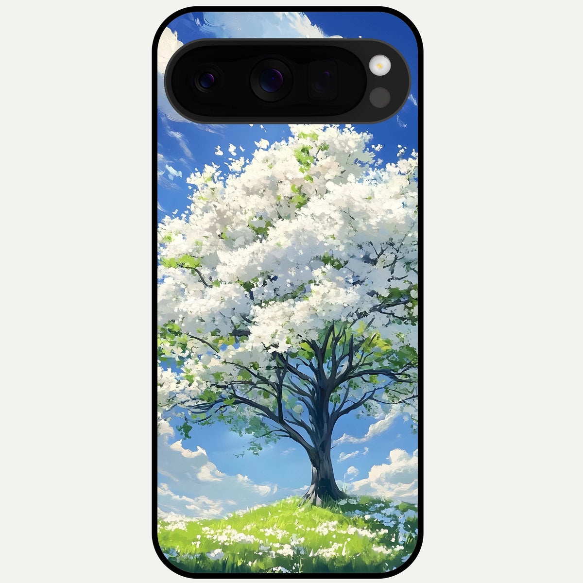  Blossom Sky Serenity Glass Case For Google Pixel 10 Pro XL back cover – full design glossy printed glass finish