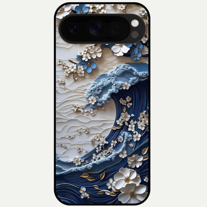  Blossom Wave Art Glass Case For Google Pixel 10 Pro XL back cover – full design glossy printed glass finish