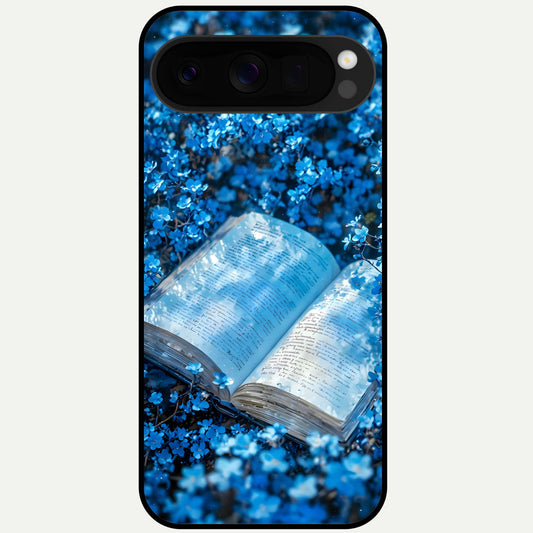  Blue Bloom Tales Glass Case For Google Pixel 10 Pro XL back cover – full design glossy printed glass finish