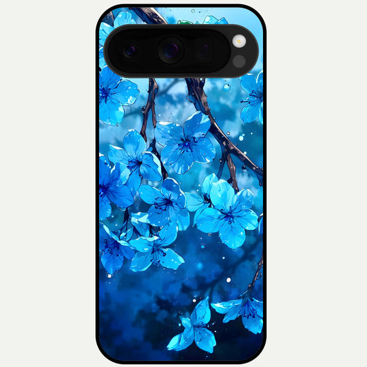  Blue Blossoms Branch Glass Case For Google Pixel 10 Pro XL back cover – full design glossy printed glass finish