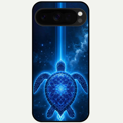  Blue Galaxy Turtle Glass Case For Google Pixel 10 Pro XL back cover – full design glossy printed glass finish