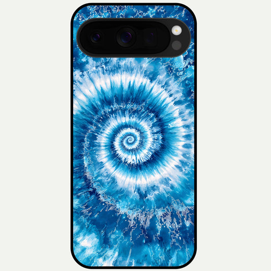  Blue Galaxy Wave Glass Case For Google Pixel 10 Pro XL back cover – full design glossy printed glass finish