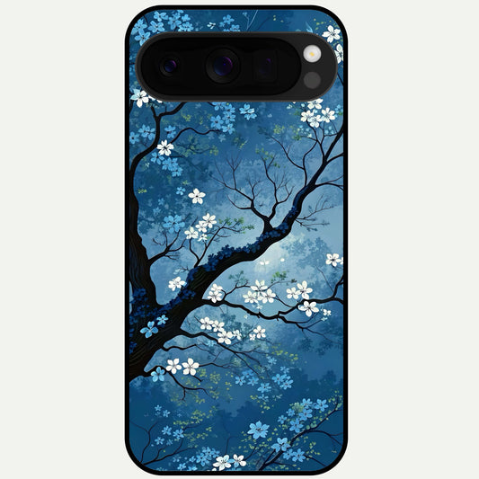  Blue Tree Serenity Glass Case For Google Pixel 10 Pro XL back cover – full design glossy printed glass finish