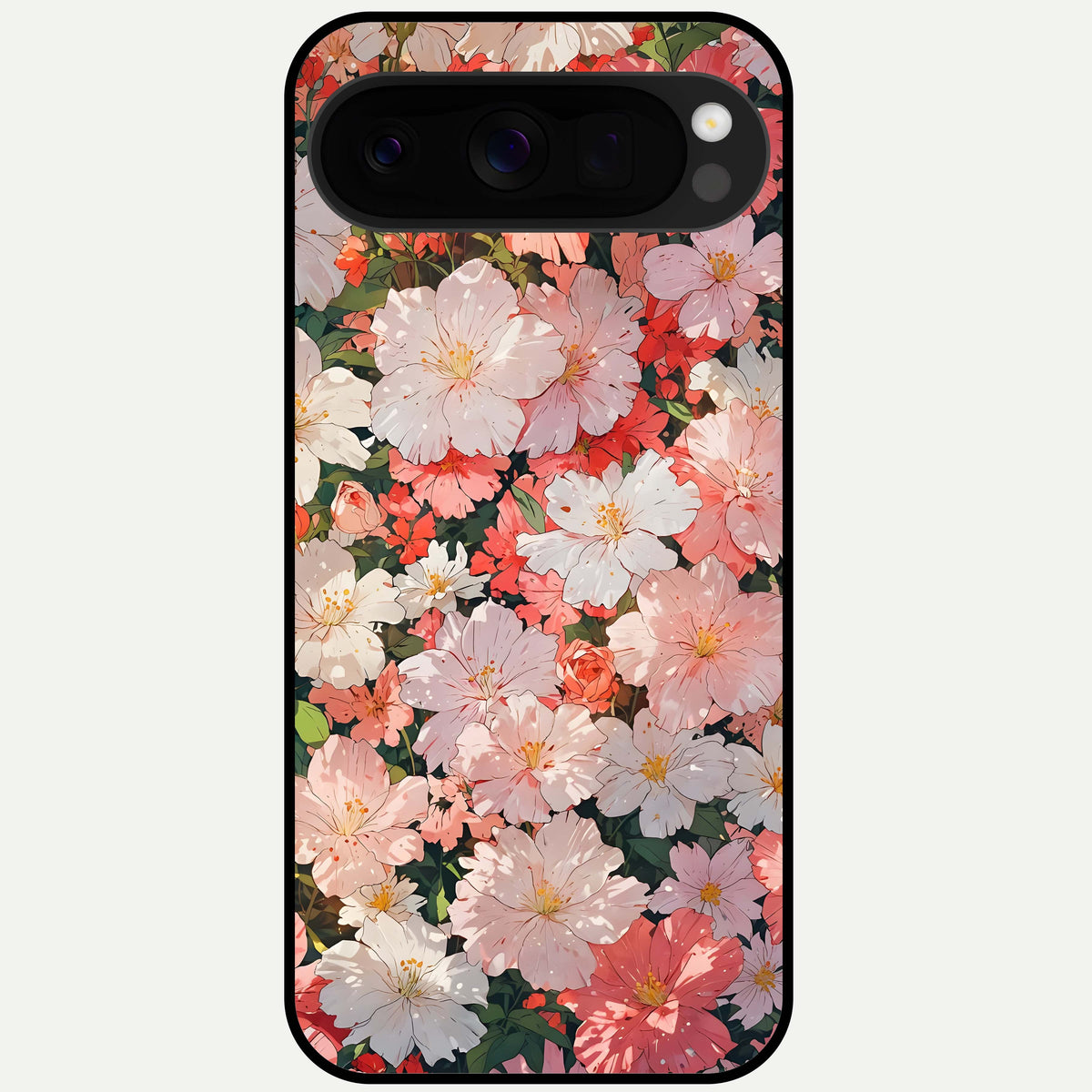  Blush Bloom Field Glass Case For Google Pixel 10 Pro XL back cover – full design glossy printed glass finish