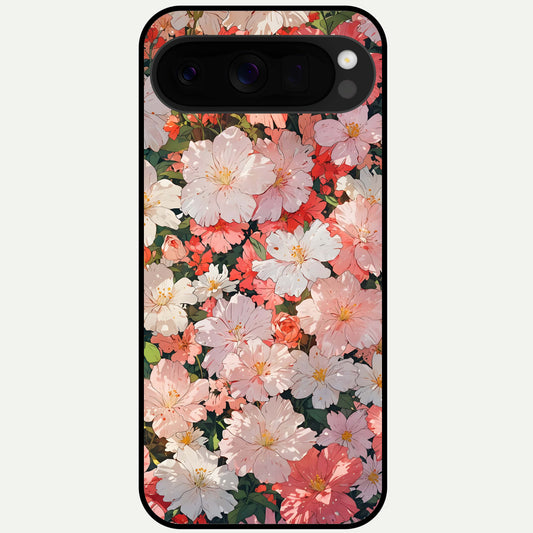  Blush Bloom Field Glass Case For Google Pixel 10 Pro XL back cover – full design glossy printed glass finish