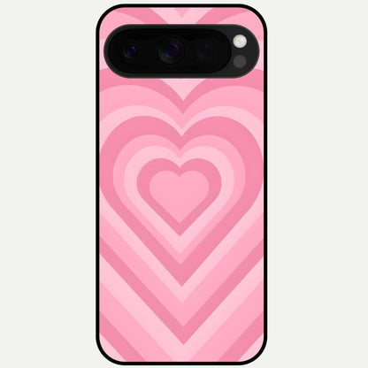  Blush Heart Waves Glass Case For Google Pixel 10 Pro XL back cover – full design glossy printed glass finish