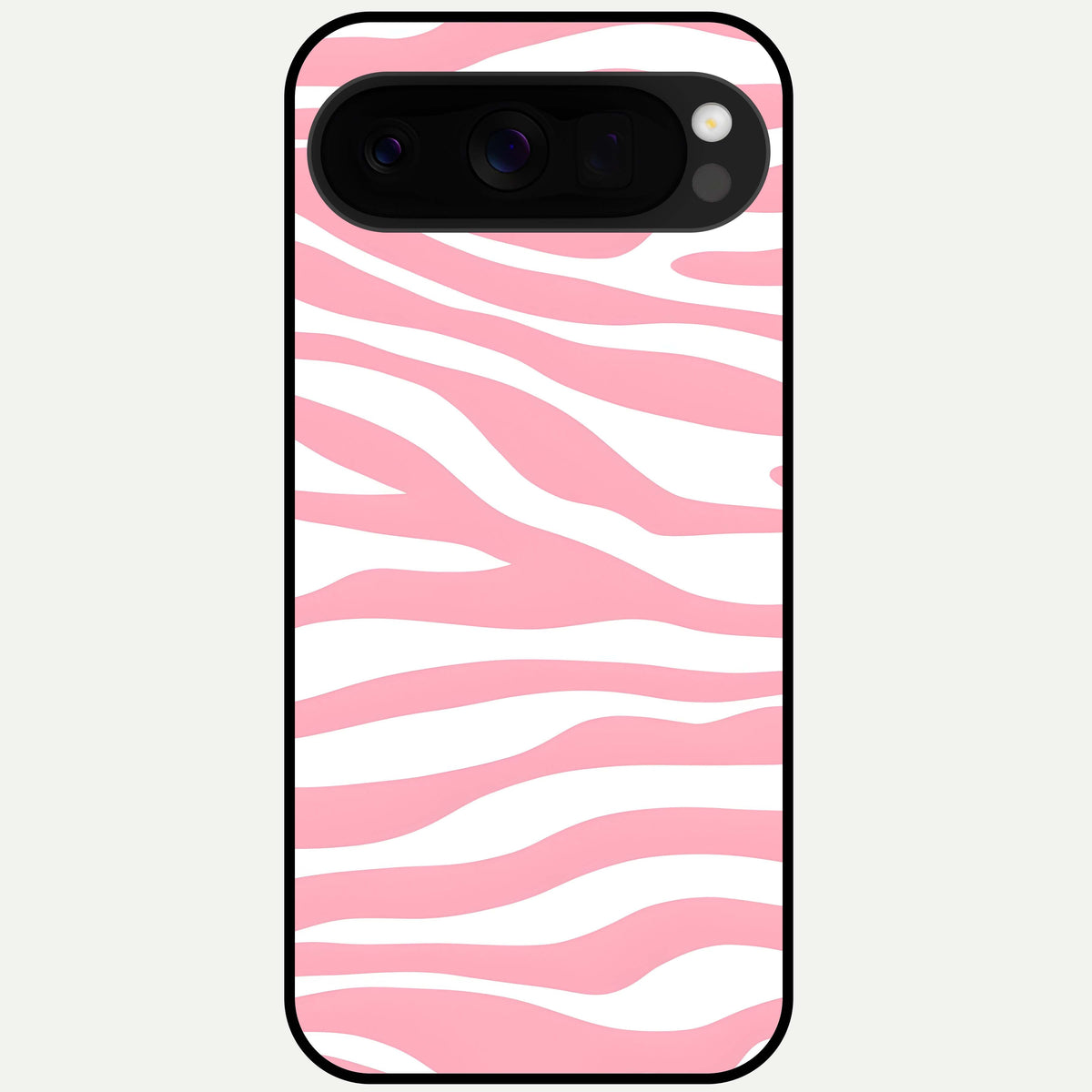  Blush Zebra Flow Glass Case For Google Pixel 10 Pro XL back cover – full design glossy printed glass finish