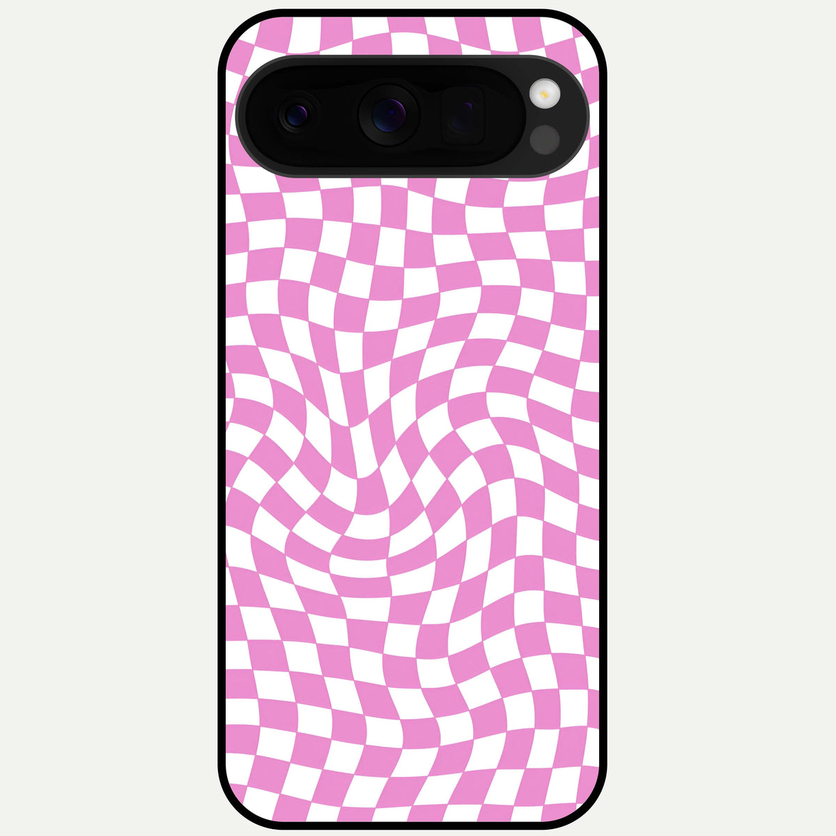  Bubblegum Check Wave Glass Case For Google Pixel 10 Pro XL back cover – full design glossy printed glass finish