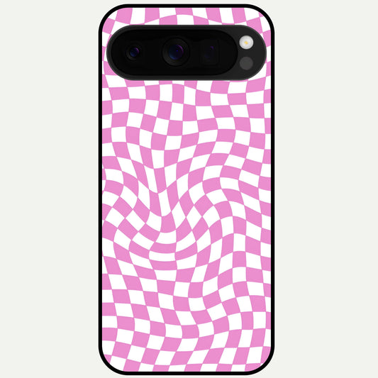  Bubblegum Check Wave Glass Case For Google Pixel 10 Pro XL back cover – full design glossy printed glass finish