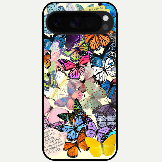  Butterflies Petal Dream Glass Case For Google Pixel 10 Pro XL back cover – full design glossy printed glass finish
